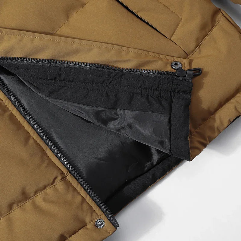 Men’s Winter Waterproof Puffer Jacket – Hooded Windbreaker Parka
