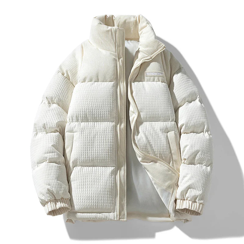 Men’s Korean Winter Jacket – Windproof Stand Collar Cotton Parka