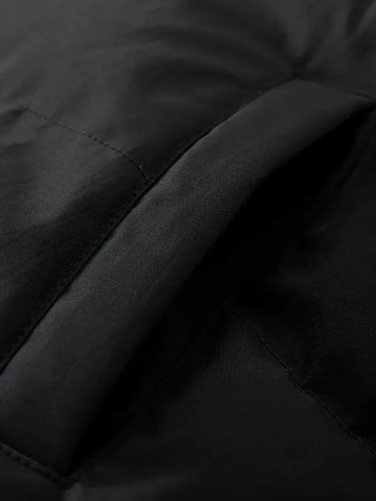 Winter Windproof Men's Faux Jacket Casual Polyester Coat with Detachable Hood Zip-Up Front Long Sleeves & Pockets Winter Clothes